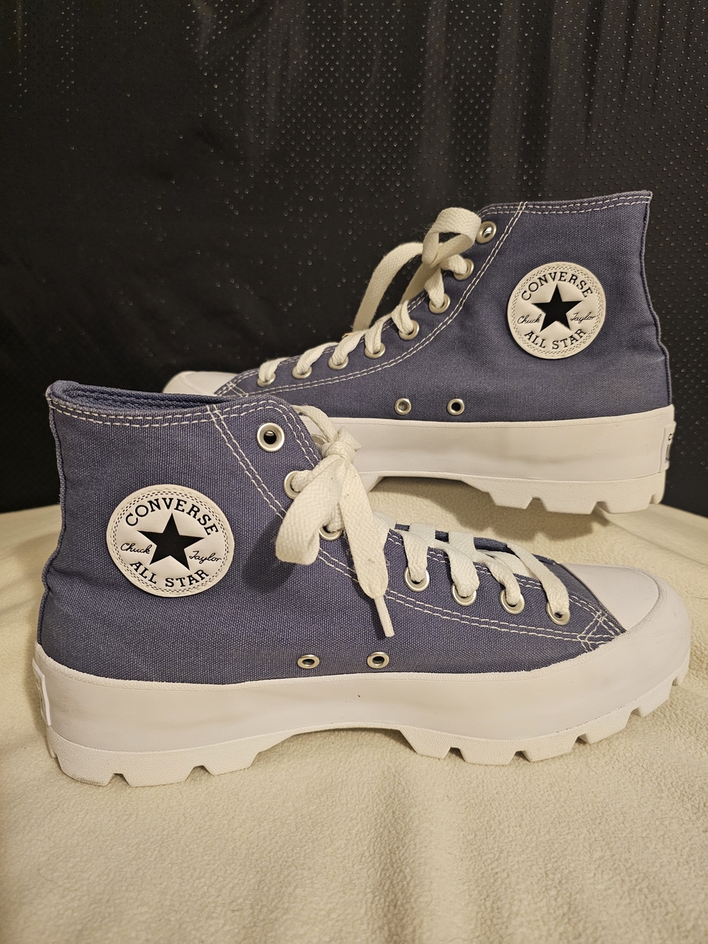 EXELLENT CONVERSE Wms Lugged Chuck Taylor All Star Steel Blue Platform SZ 10.5